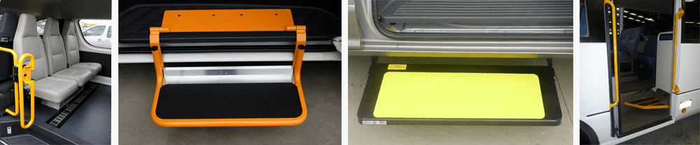 Electric Vehicle Steps and Handrails