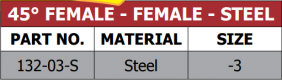 132 Series 45 Degree Female Adapters
