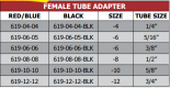619 Series Female Tube Adapters