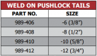 989 Series Weld On Pushlock Tails