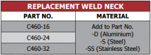 460 Replacement Weld Neck C460