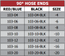 103 Series 90 Degree Hose Ends