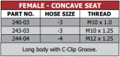 240-244 Female Concave Seat