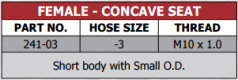 241 Series Female Concave Seat