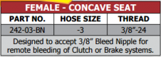 242-BN Series Female - Concave Seat