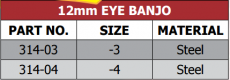 314 Series Banjo 12mm Eye
