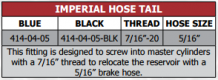 414 Series Imperial Hose Tails
