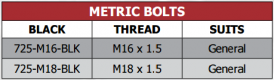 725 Series Metric Bolts