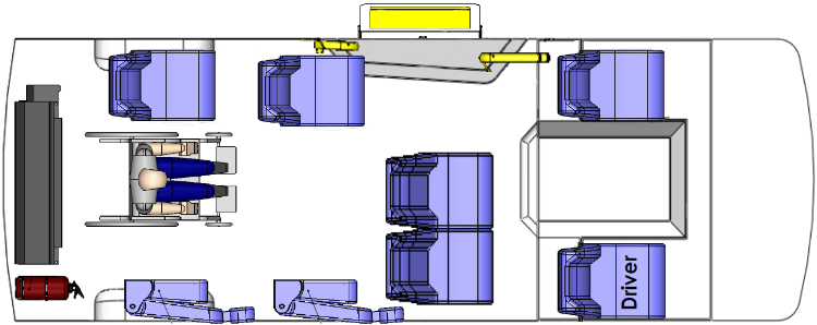 Floorplans for Toyota HiAce Commuter 1 wheelchair