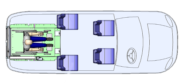 Volkswagen Caddy floor plans for wheelchair access